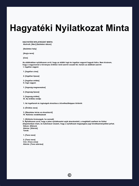 Hagyatéki eljárás folyamatábra