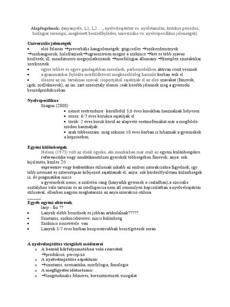 A beszédfejlődés mérföldkövei életkor szerint