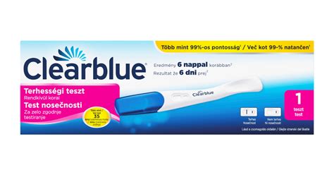 Táblázat a Clearblue tesztek érzékenységéről és a korai tesztelés lehetőségeiről