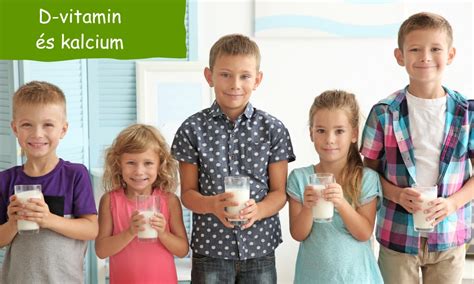 Gyermekek D-vitamin szükségletét mutató infografika