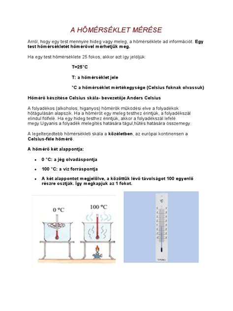 hőmérséklet mérés helyei