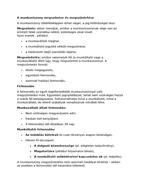 A munkaviszony megszűnése és megszüntetése közötti különbségek