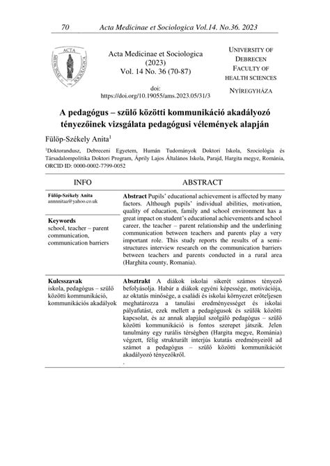 Kommunikáció a pedagógus és a szülő között