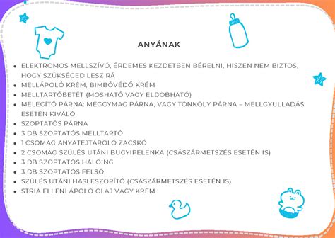 Újszülött babakelengye lista