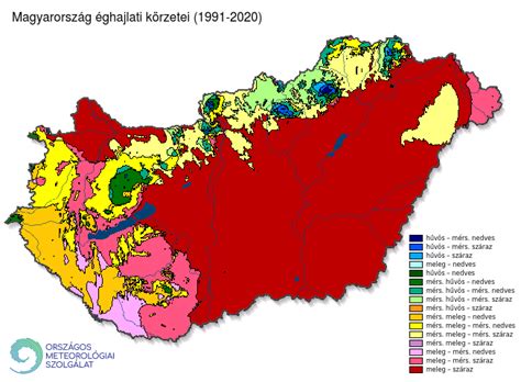 Magyarország éghajlati térképe a változásokkal