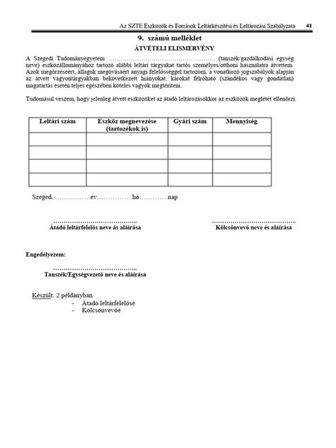 Anyatej átvételi elismervény minta