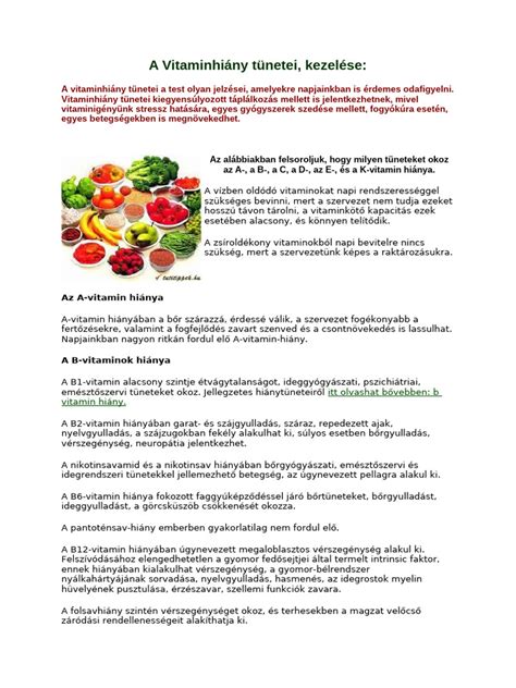 Csecsemőkori vitaminhiány tünetei