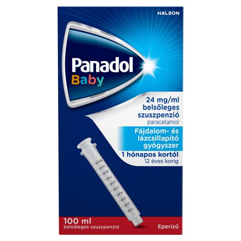 Panadol Baby szuszpenzió és a tartozék adagolófecskendő