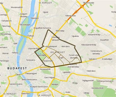 Budapest, XIV. kerület térkép