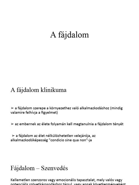 A fájdalom szerepe a túlélésben