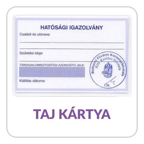 TAJ kártya minta