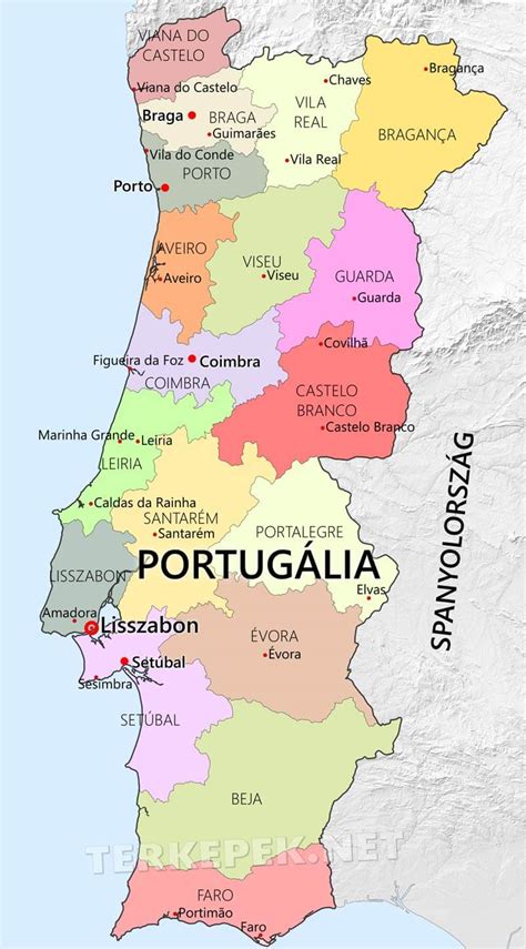Portugália térképe Setúbal helyszínnel
