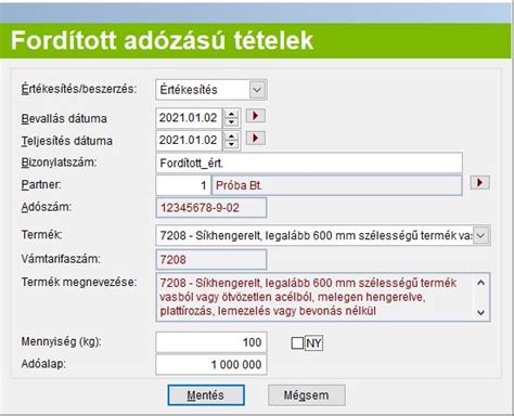 Fordított áfa hatálya alá tartozó termékek és szolgáltatások