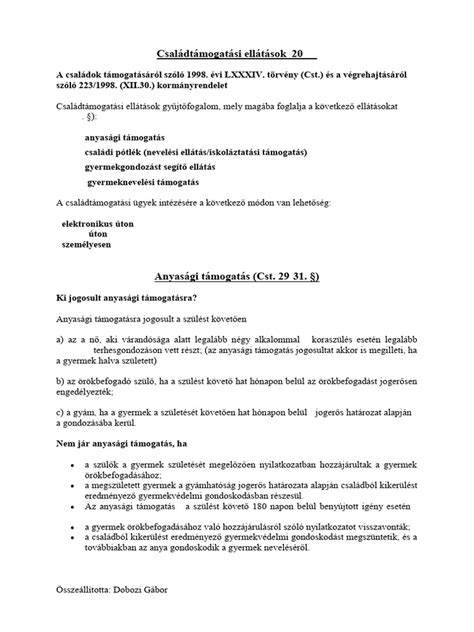 Családtámogatási ellátások rendszere