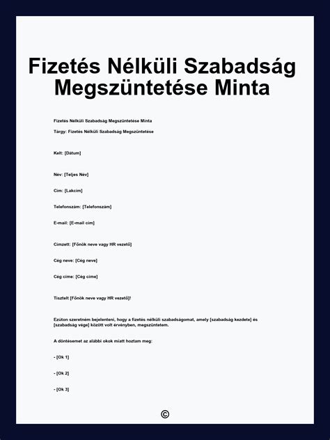A munkaviszony megszüntetése fizetés nélküli szabadság alatt