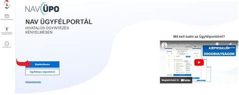 A NAV Ügyfélportál felületének képernyőfotója