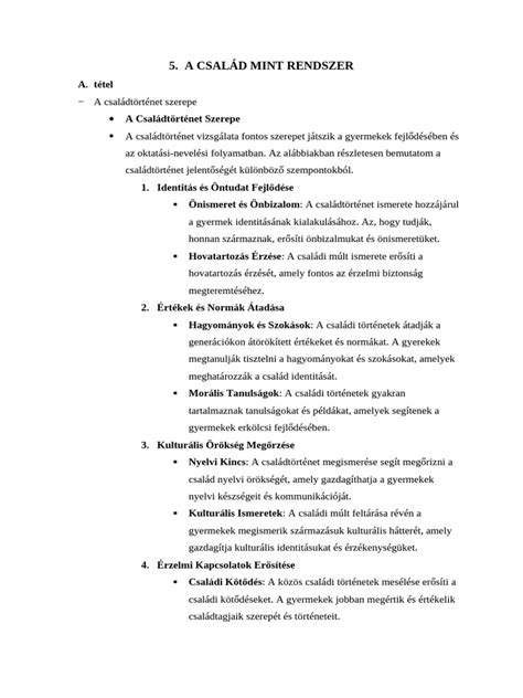 A család, mint dinamikus rendszer