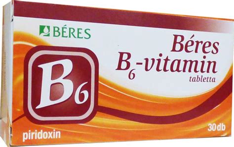 Béres B6-vitamin tabletta csomagolása és adagolása