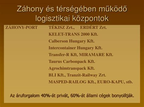 Záhony és Térsége Fejlesztési Kft. tevékenysége
