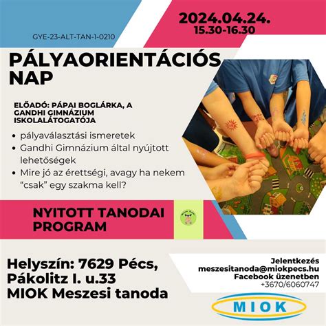 Pályaorientációs Nap programja