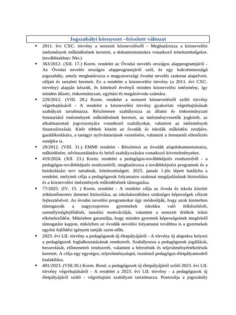 Jogszabályi környezet ábrázolása