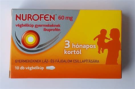Nurofen végbélkúp és csomagolása