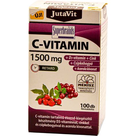 JutaVit C-1500mg vitamin és étrend-kiegészítő készítmény csomagolása