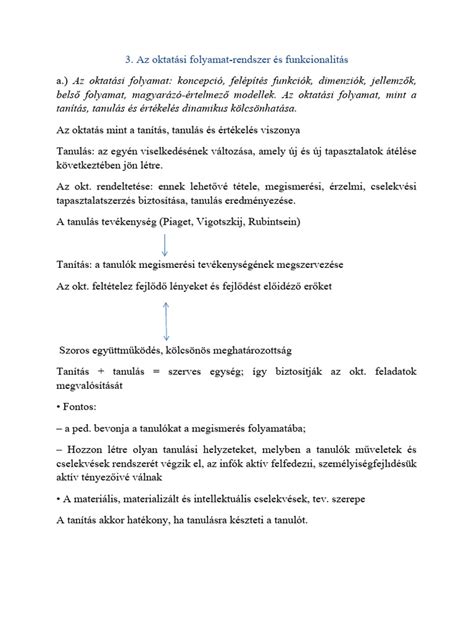 Oktatási folyamat