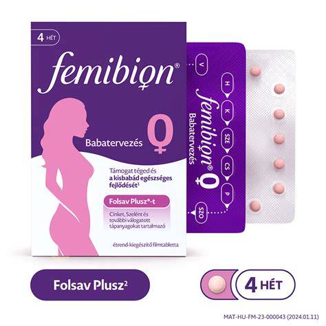 Femibion 0 Folsav Plusz buborékcsomagolása