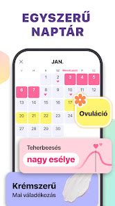 Menstruációs és ovulációs naptár kiemelt termékeny napokkal