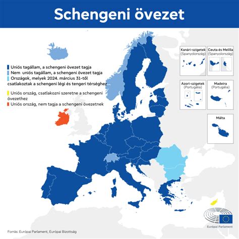 Schengeni övezet térkép