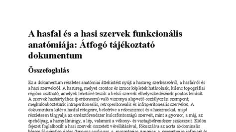 A hasfal anatómiai felépítése és a köldöksérv kialakulása
