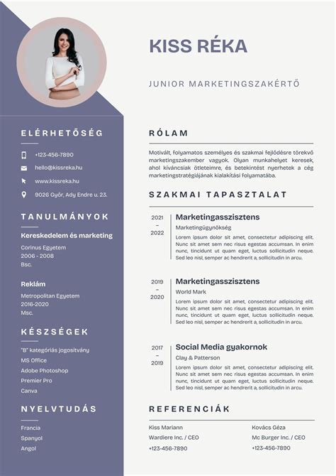 önéletrajz minta