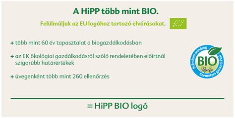 A HiPP BIO logó és a szigorú minőségellenőrzés szimbólumai
