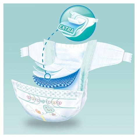 Pampers Active Baby-Dry pelenka 3-utas védelmi rendszerének sematikus ábrája