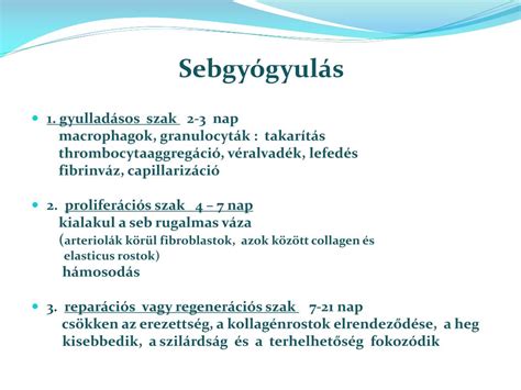 A sebgyógyulás fázisai