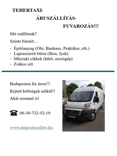 Tehertaxi szolgáltatás illusztráció