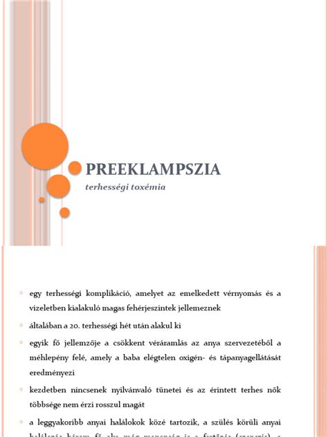 A preeklampszia szövődményei