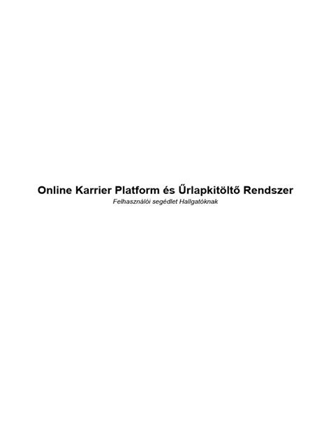Online karrier platform felülete