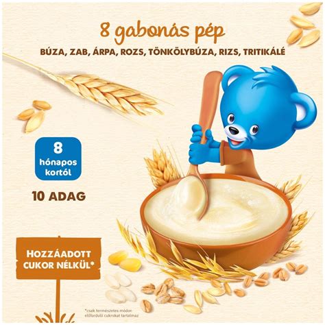 Adagolási útmutató a Nestlé 8 gabonás péppel