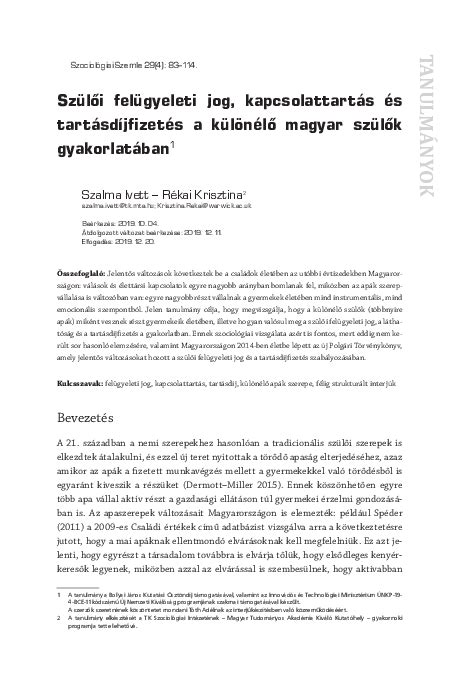 A kapcsolattartás és a szülői felügyeleti jog