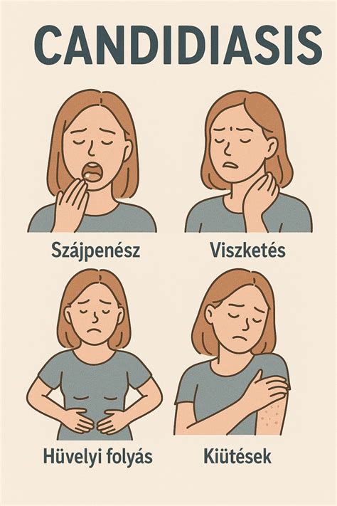 Infografika a Candida fertőzés tüneteiről és okairól