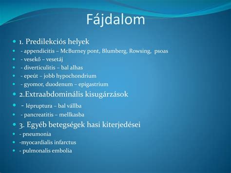 Gyermek hasi fájdalom típusai és lokalizációja