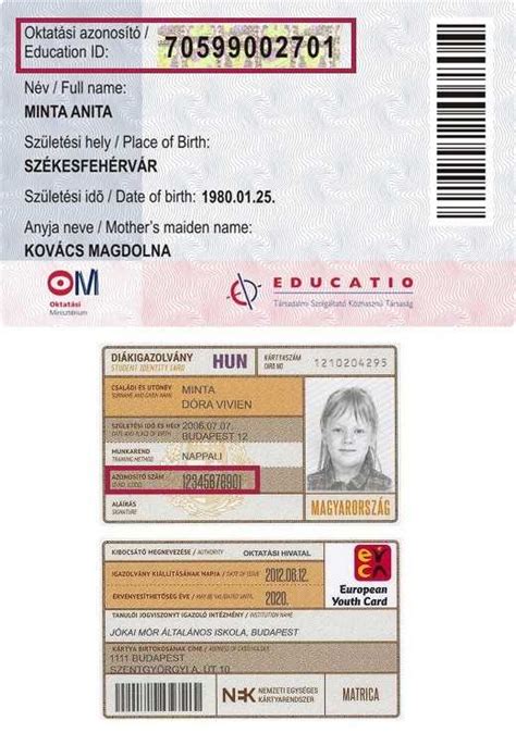 Oktatási azonosító kártya illusztráció