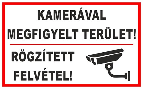 Biztonsági kamera ikon és figyelemfelhívó tábla