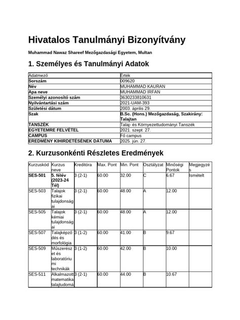 Tanulmányi útvonal