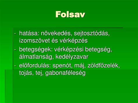 A folsav hatása a fáradtságra