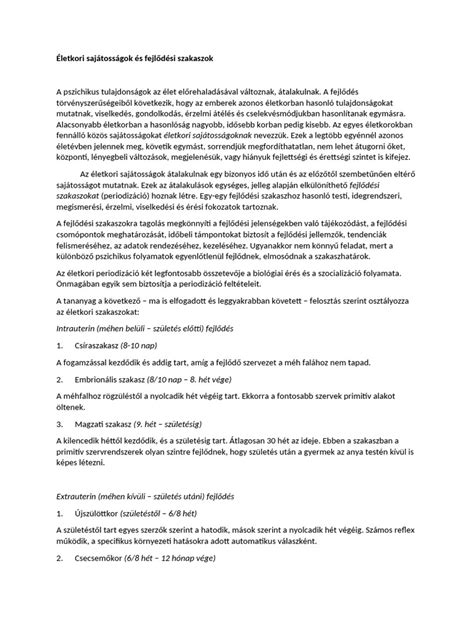 Heggyógyulási szakaszok és időtartamok