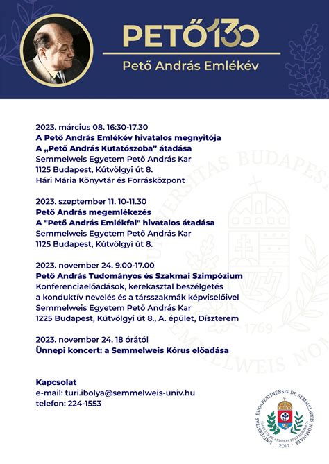Pető András portréja és a konduktív nevelés logója