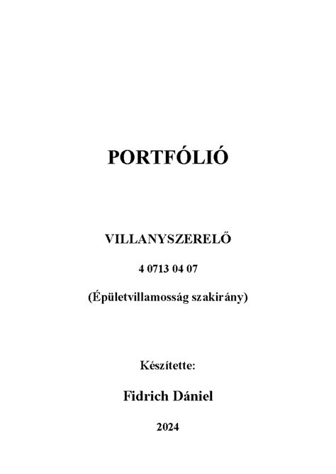 A kisgyermeknevelői portfólió felépítése és tartalmi elemei